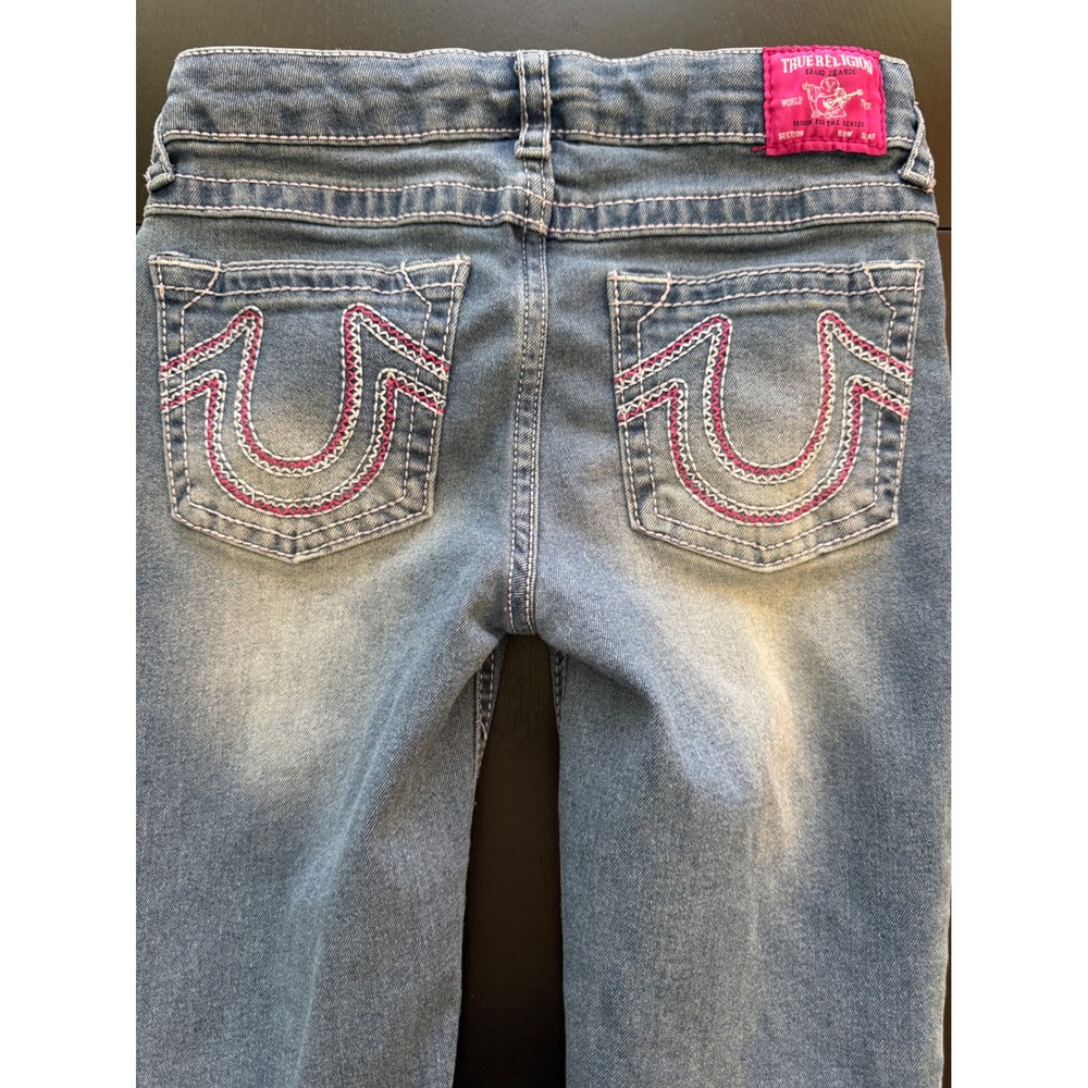 True Religion Girls Jeans Becca Mid-Rise Bootcut Denim Size 14 Faded
